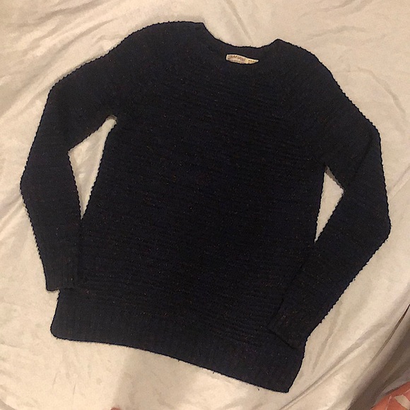 Purple with pink detail, faded glory size M (8-10) knitted sweater. - Picture 1 of 2